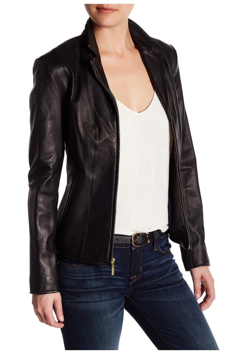 Cole Haan Lamb Leather Jacket, Main, color, 