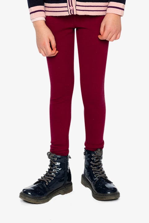Rib Elastic Waist Logo Patch Leggings