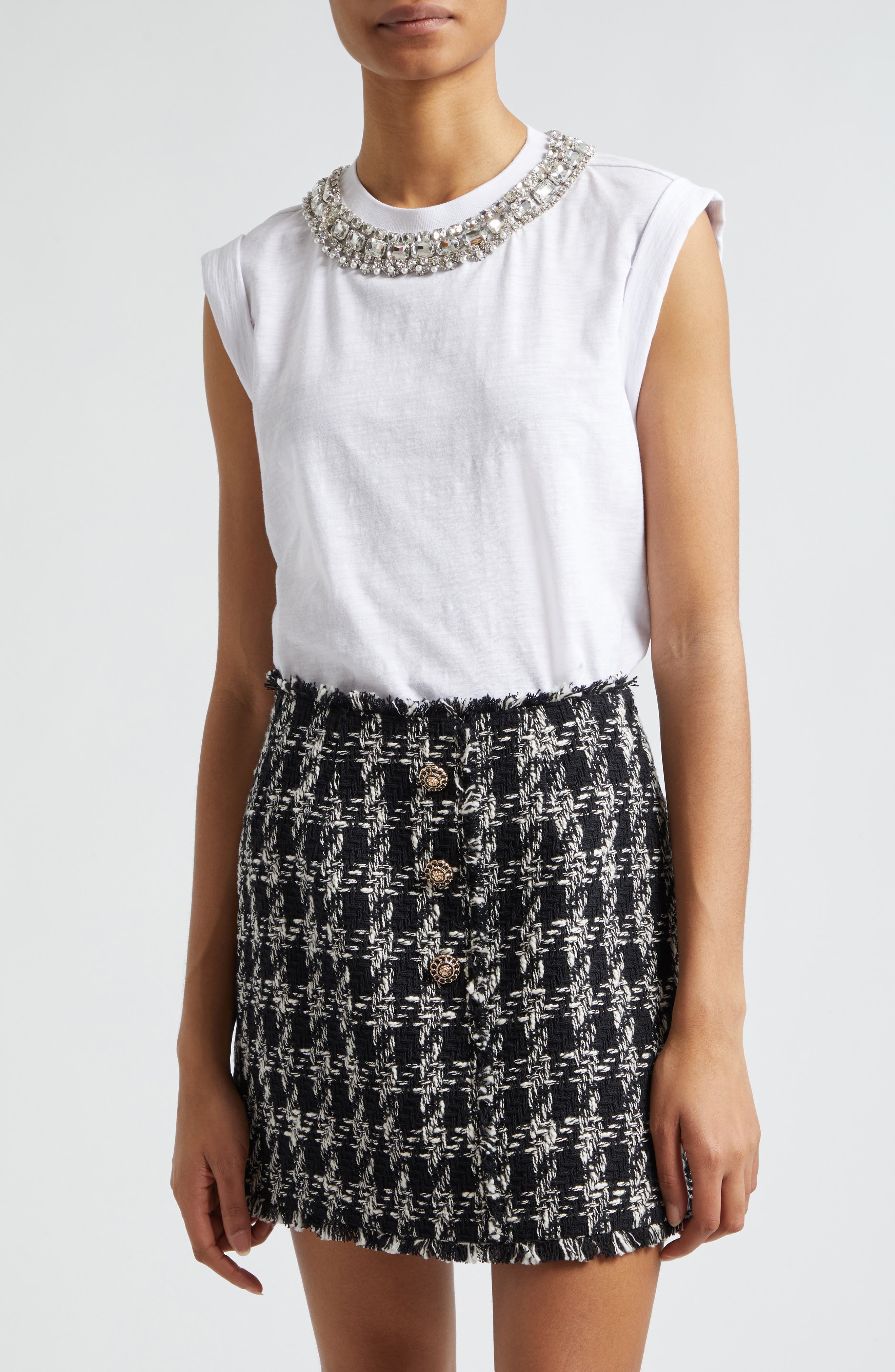 Bella Chunky Rhinestone Sleeveless T-Shirt