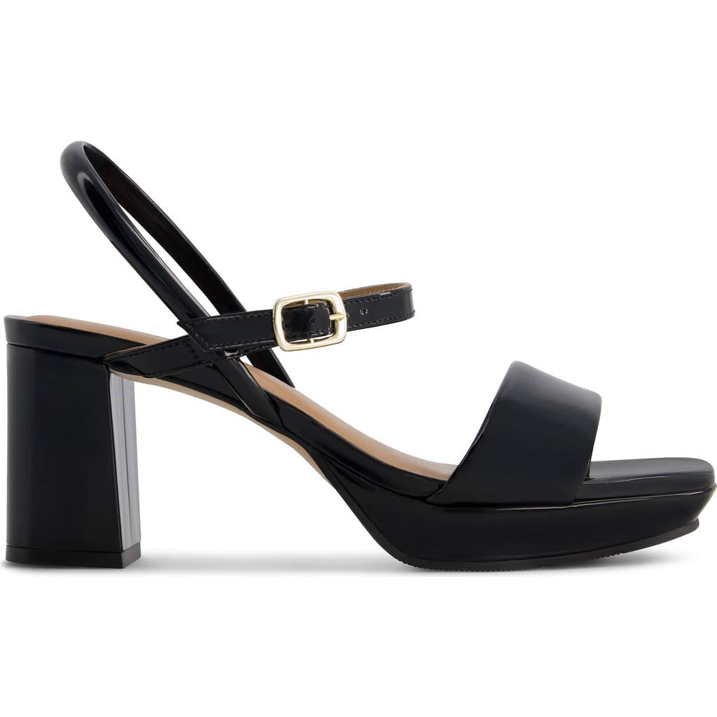 Bernardo Canto Patent Leather Platform Sandals In Black Patent