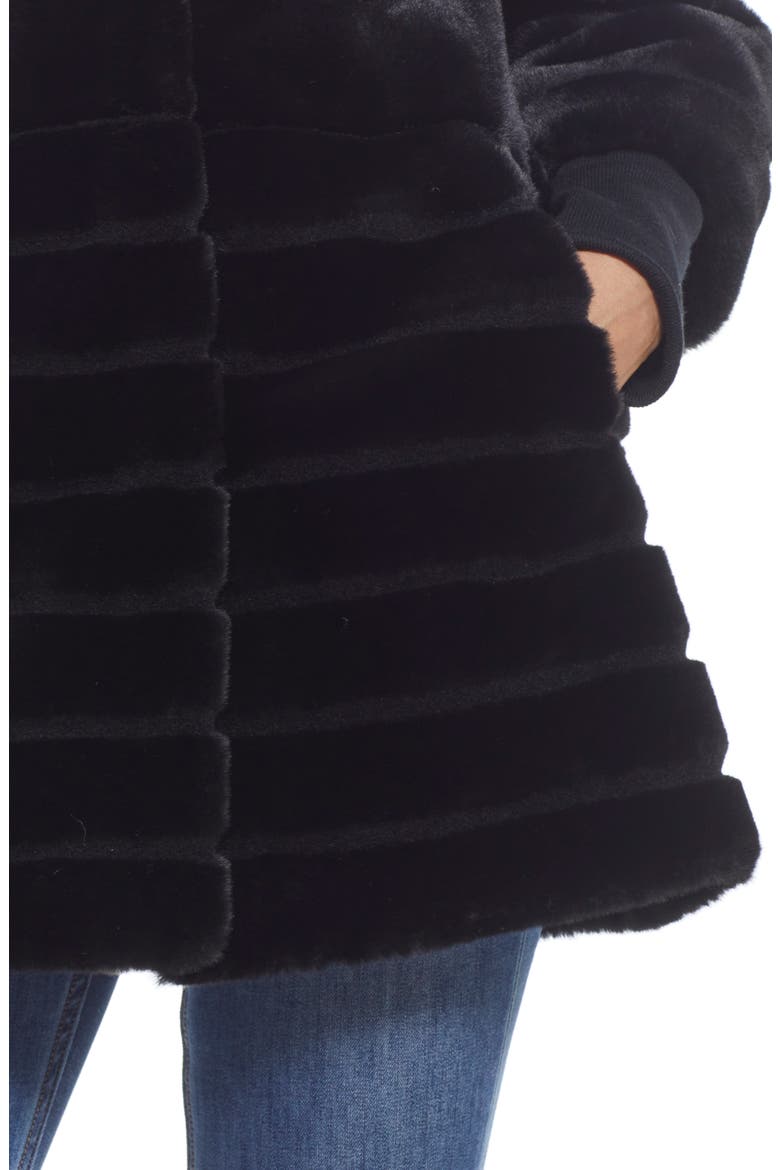 Water Resistant Faux Fur Jacket, Alternate, color, BLACK