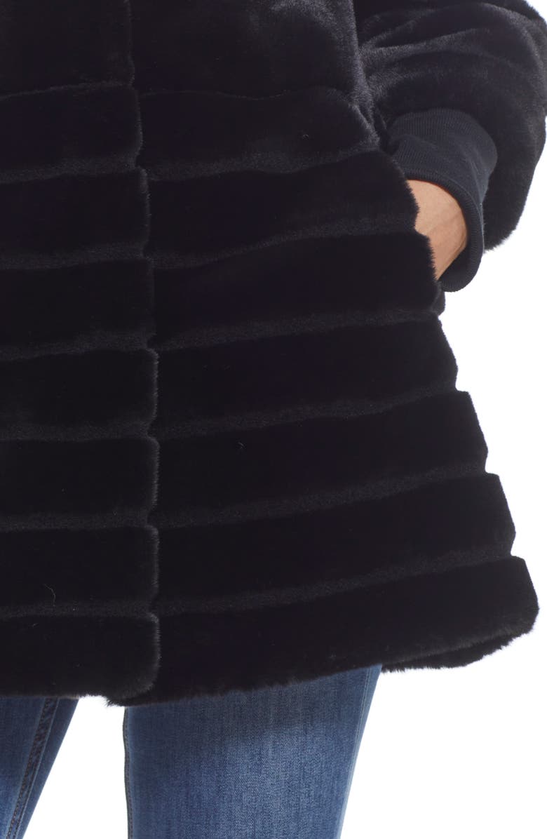 Gallery Water Resistant Faux Fur Jacket, Alternate, color, Black