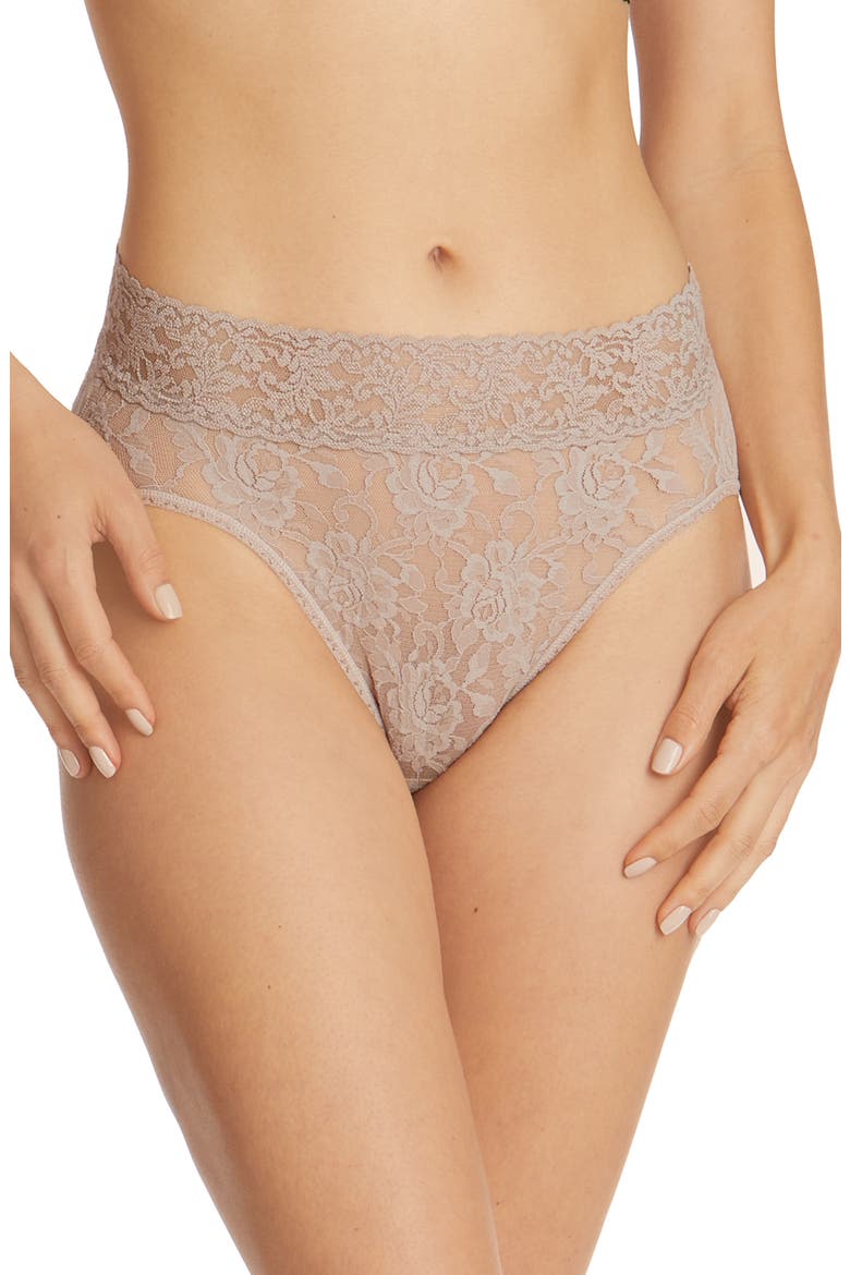 Signature Lace French Briefs, Main, color, TAUPE