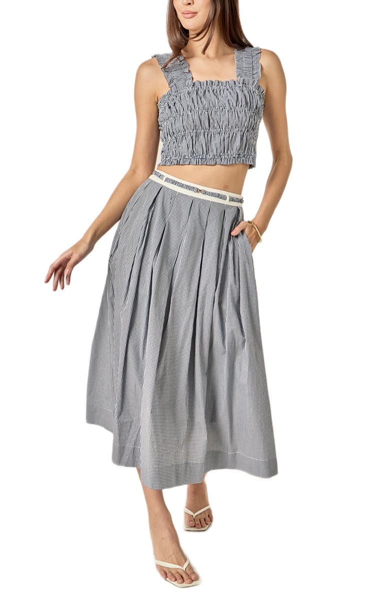 English Factory Colorblock Plaid Maxi Skirt, Alternate, color, Blue