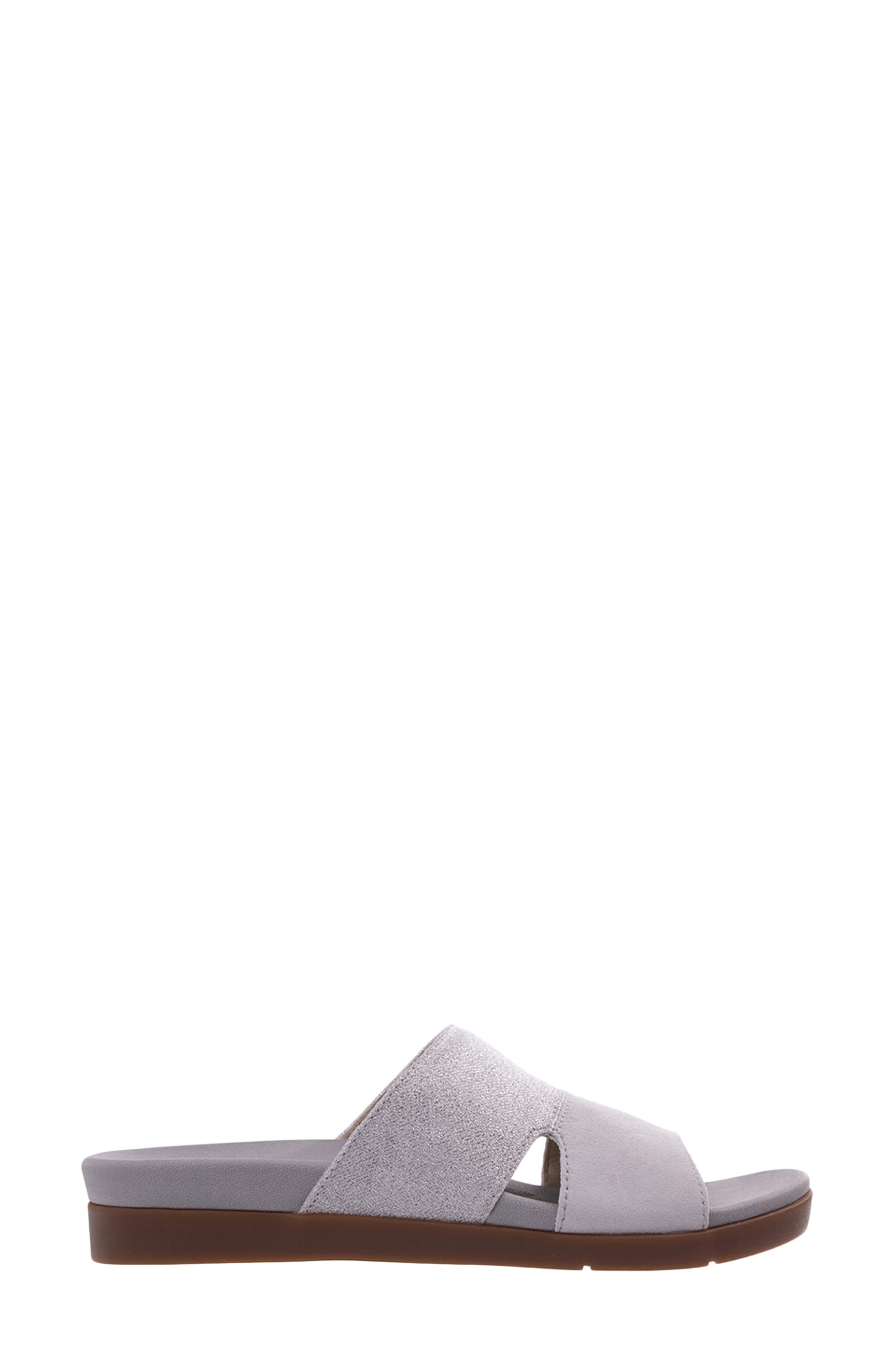 Dawn Shimmer Slide Sandal, Alternate, color, GREY