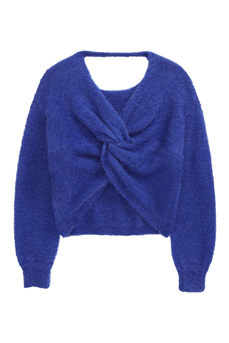 Kids' Twist Back Sweater, Alternate, color, BLUE SURF