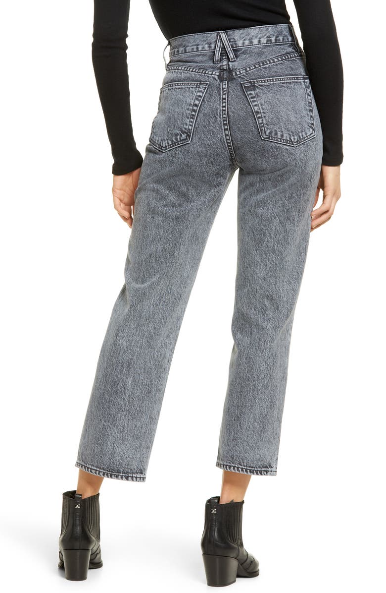 SLVRLAKE London High Waist Crop Straight Leg Jeans, Alternate, color,