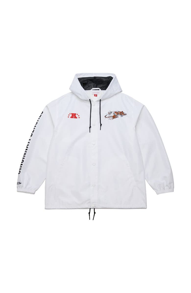 Mitchell & Ness Men's Mitchell & Ness  White Cincinnati Bengals Vintage Logo Coaches Full-Snap Hoodie Jacket, Alternate, color, 