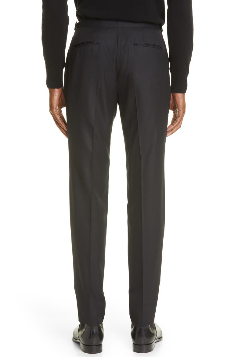 Achillfarm Merino Wool Trousers, Alternate, color, BLACK