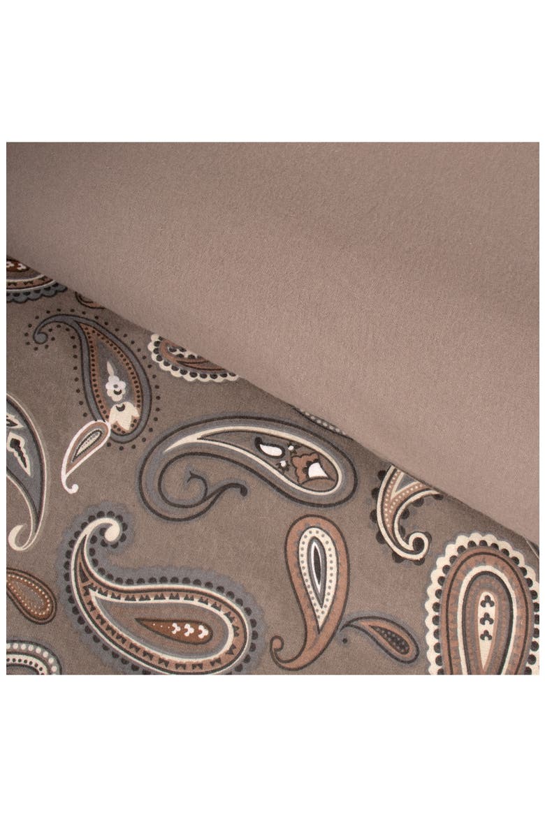 Cotton Flannel Paisley Duvet Set, Alternate, color, GREY