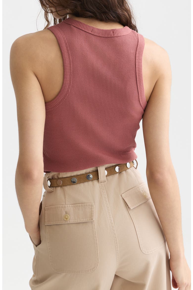 Stretch Cotton Rib Tank, Alternate, color, WITHERED ROSE