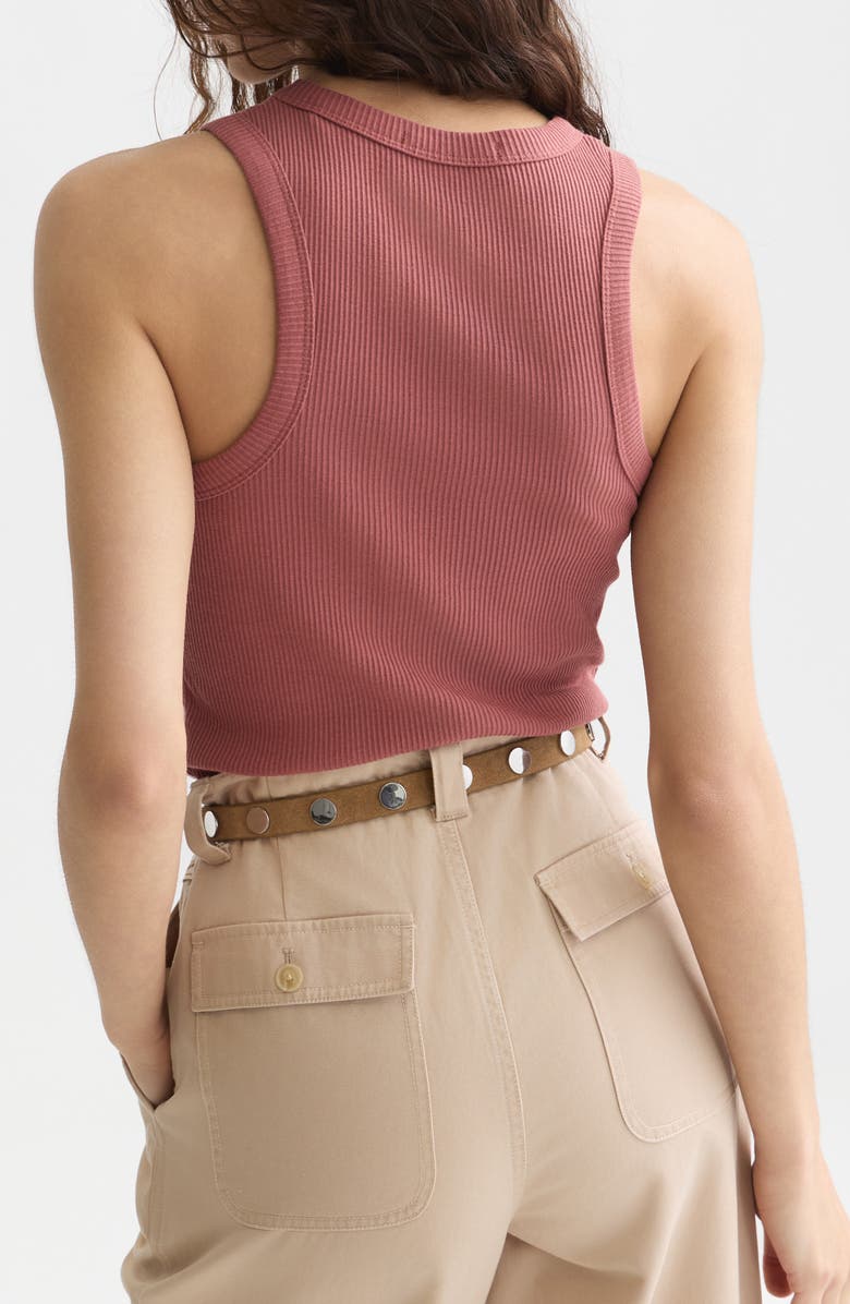 Scotch & Soda Stretch Cotton Rib Tank, Alternate, color, Withered Rose