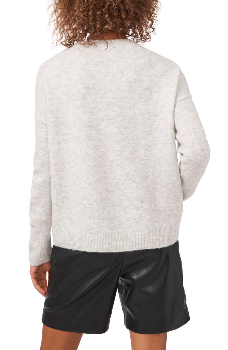 Vince Camuto Exposed Seam Crewneck Sweater, Alternate, color, Silver Heather