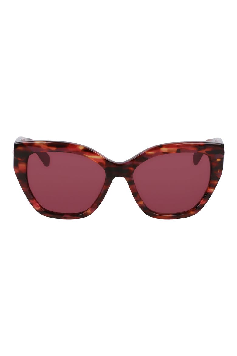 55mm Butterfly Sunglasses, Main, color, TEXTURED RED