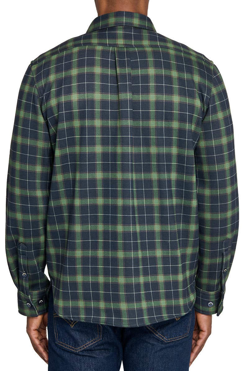 CONSTRUCT Plaid Shirt Jacket, Alternate, color, Navy/Green