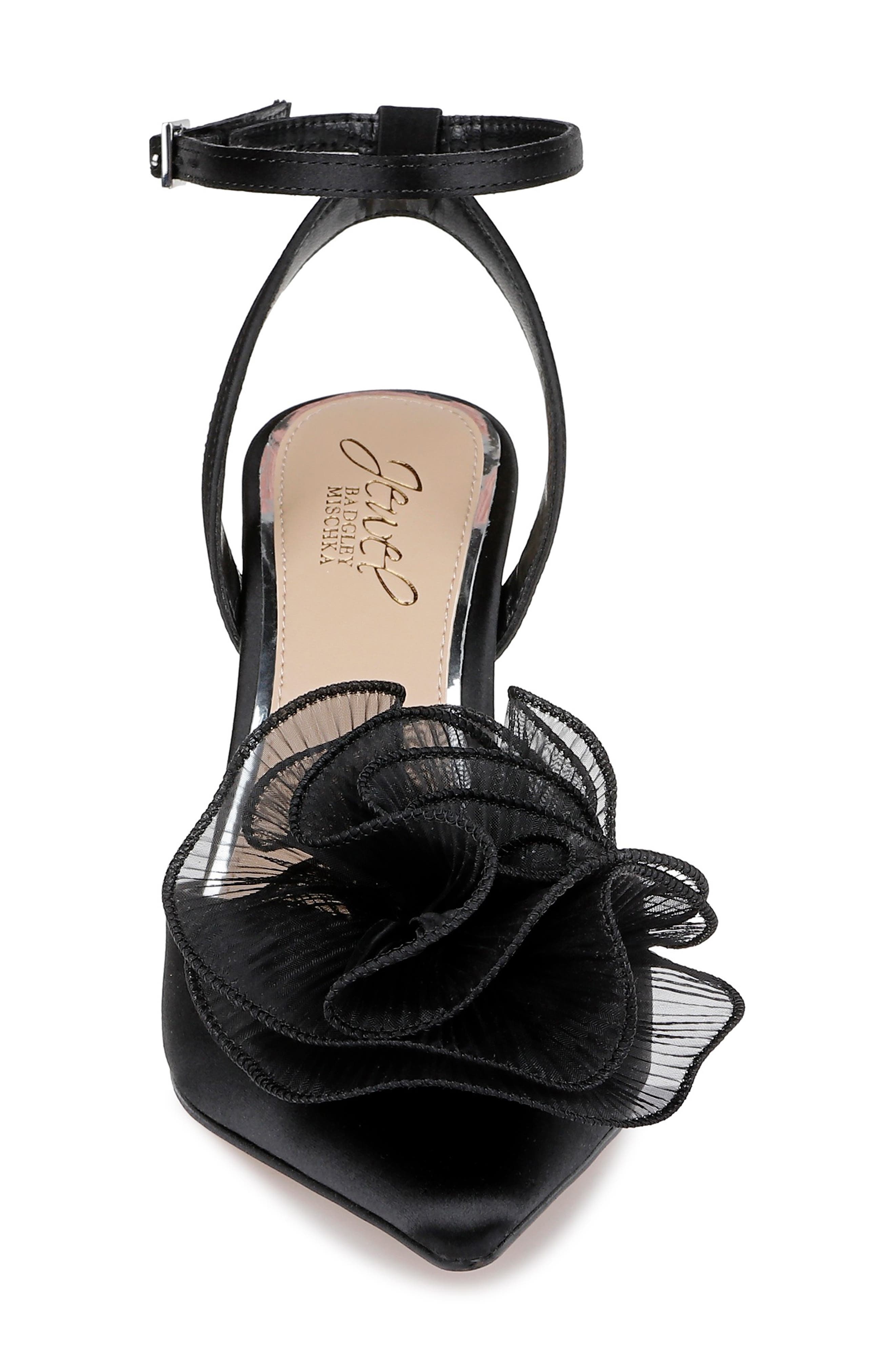 Taylee Embellished Ankle Strap Pump, Alternate, color, BLACK SATIN