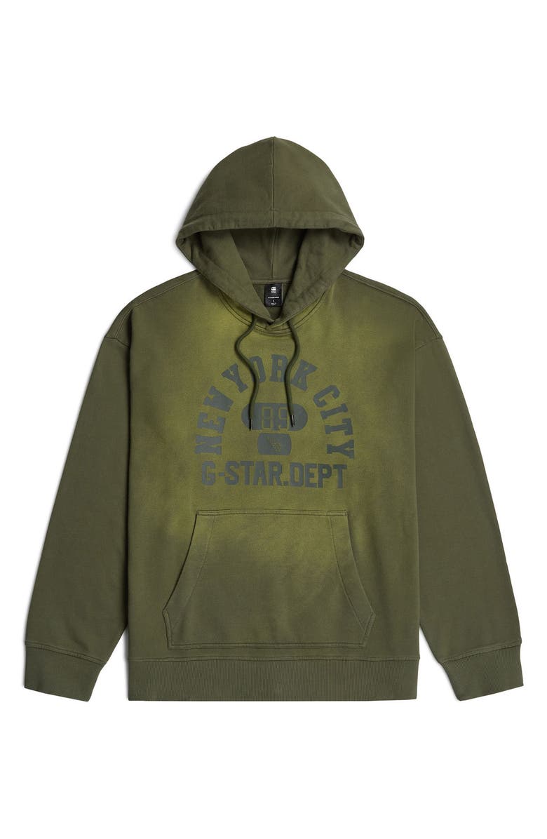G-STAR Logo Graphic Hoodie, Alternate, color, Combat