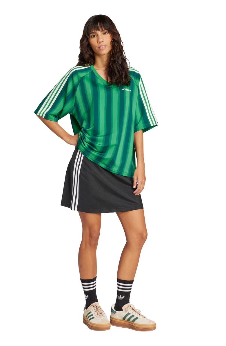 adidas Linear Stripe Jersey T-Shirt, Alternate, color, 