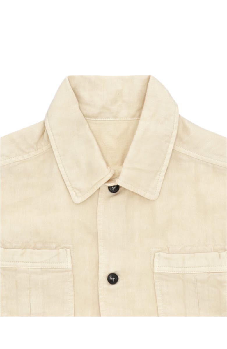 Fortela Bohem Safari Short Sleeve Linen Shirt, Alternate, color, Milk