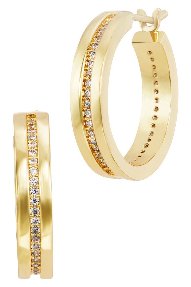 Pav9 Wide Hoop Earrings, Main, color, YELLOW