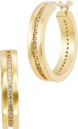 SAVVY CIE JEWELS White Cubic Zirconia Hoop Earrings