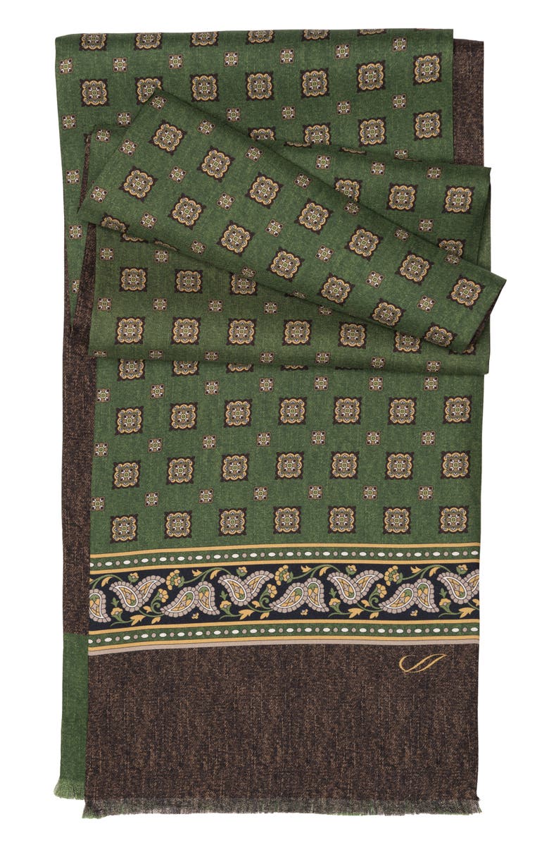 Elizabetta Volterra - Silk Scarf for Men, Main, color, Green