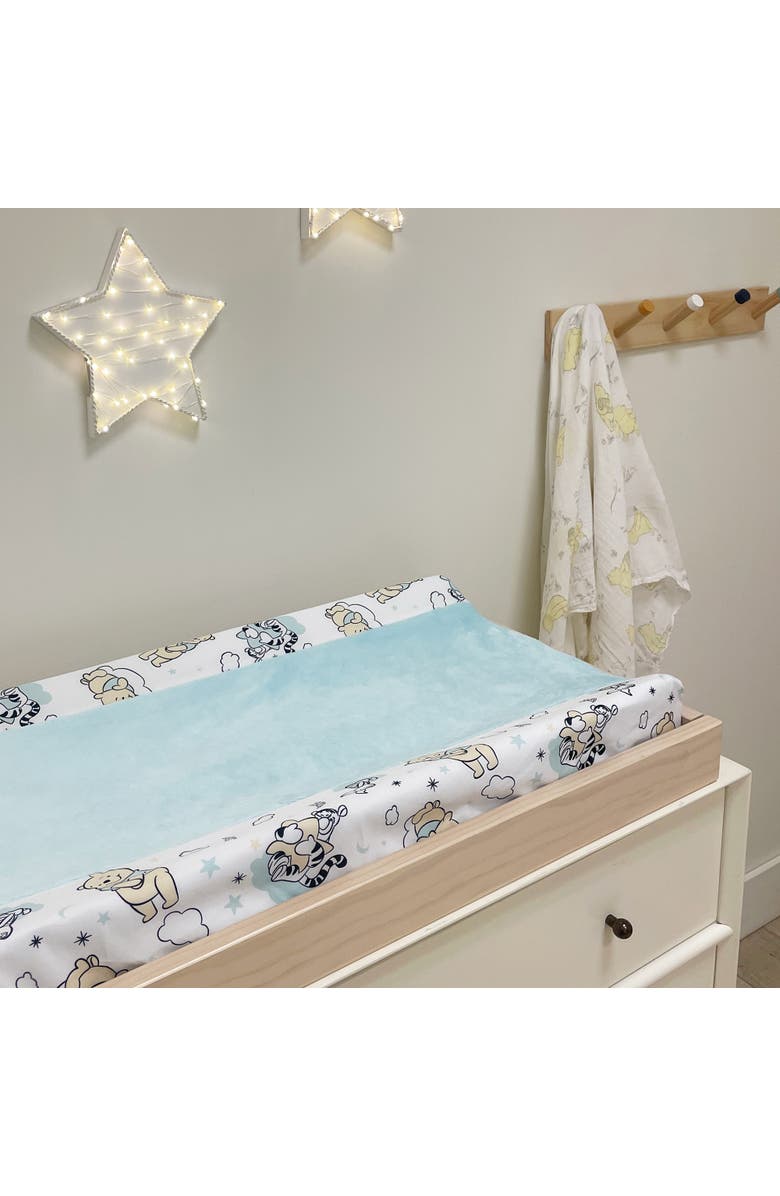 Lambs & Ivy Disney Baby Winnie the Pooh Hugs Soft Minky Changing Pad Cover, Alternate, color, Blue