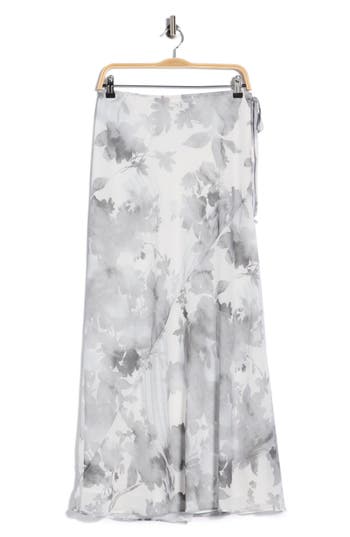 1.state Drawstring Column Midi Skirt In Gray
