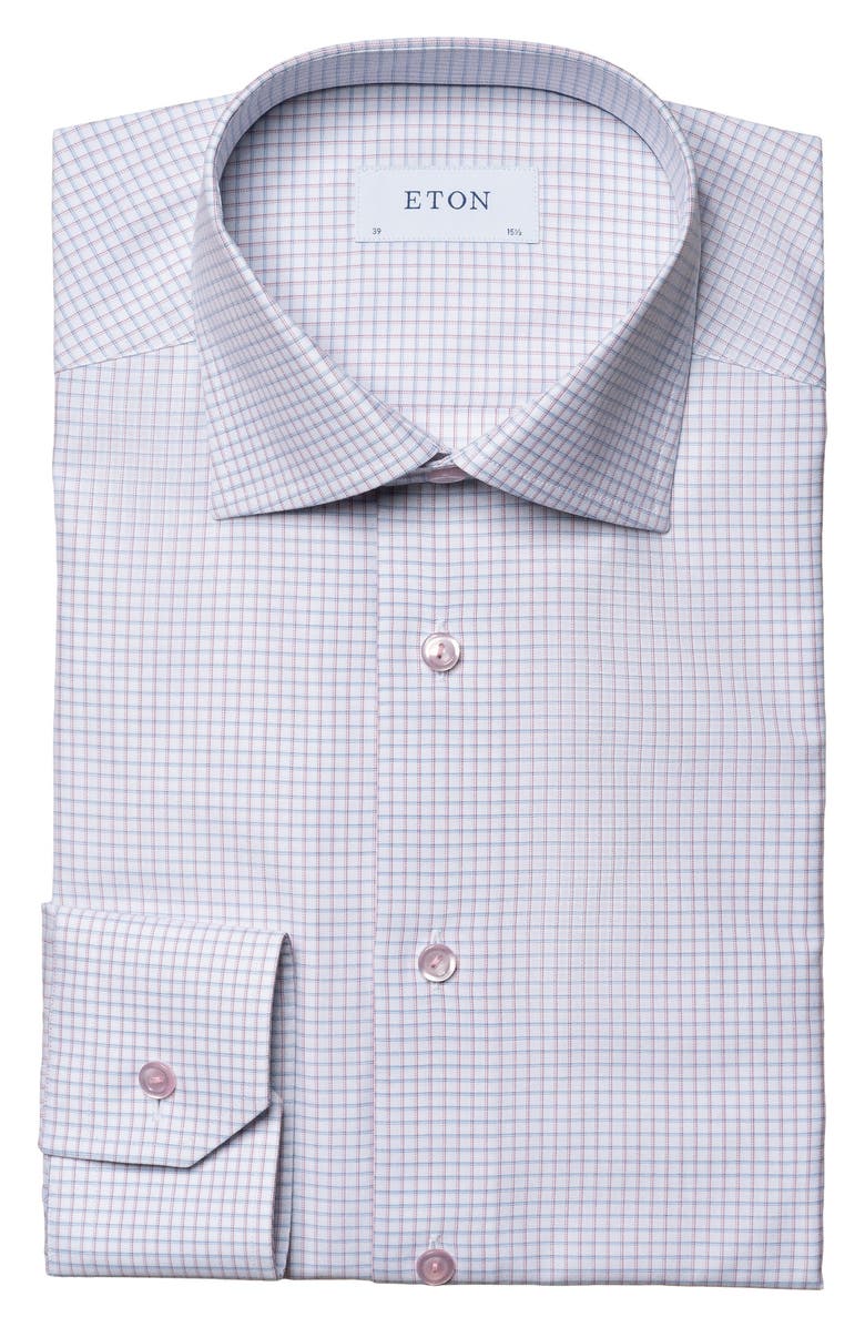 Eton Contemporary Fit Twill Dress Shirt, Main, color, 