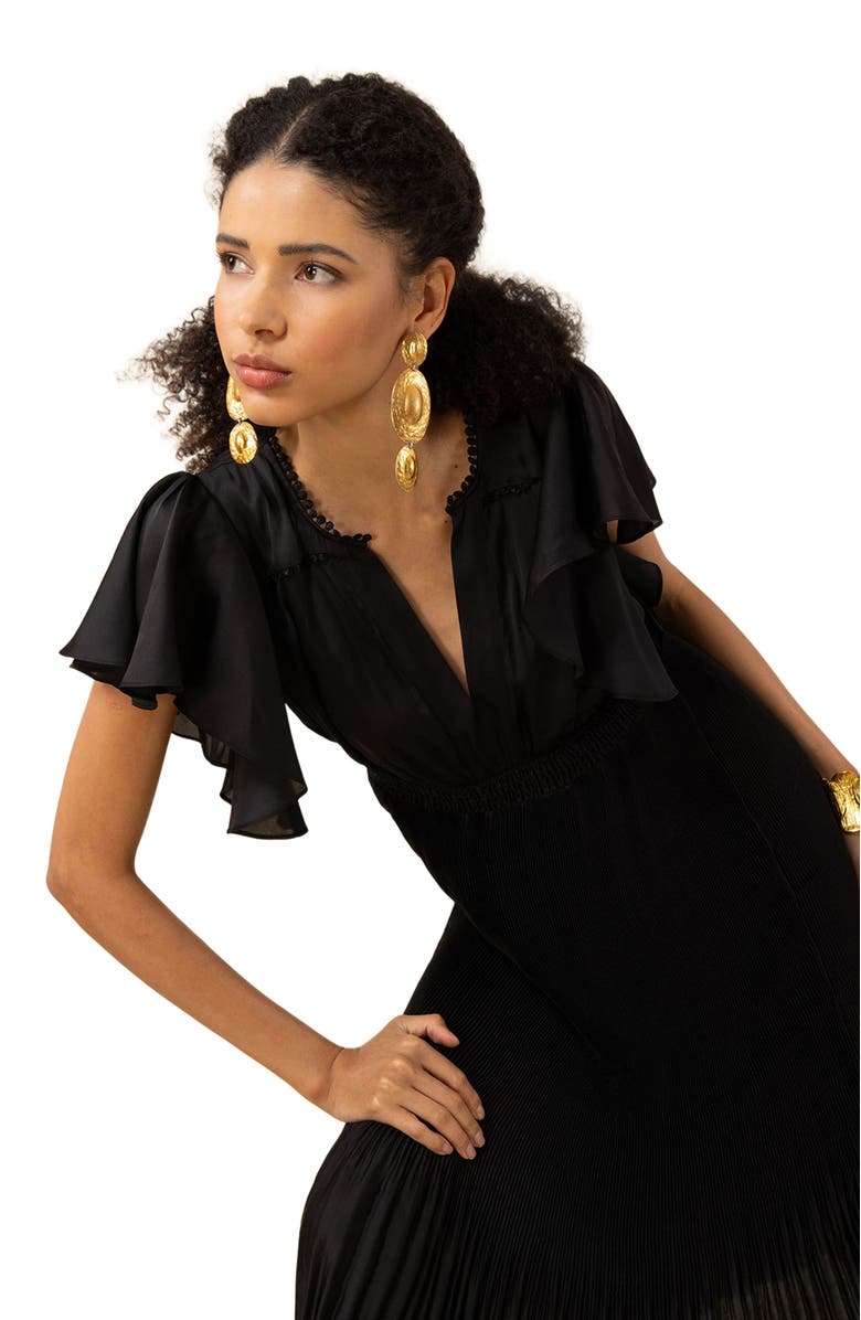 Hale Bob Della Solid Maxi Dress, Alternate, color, 