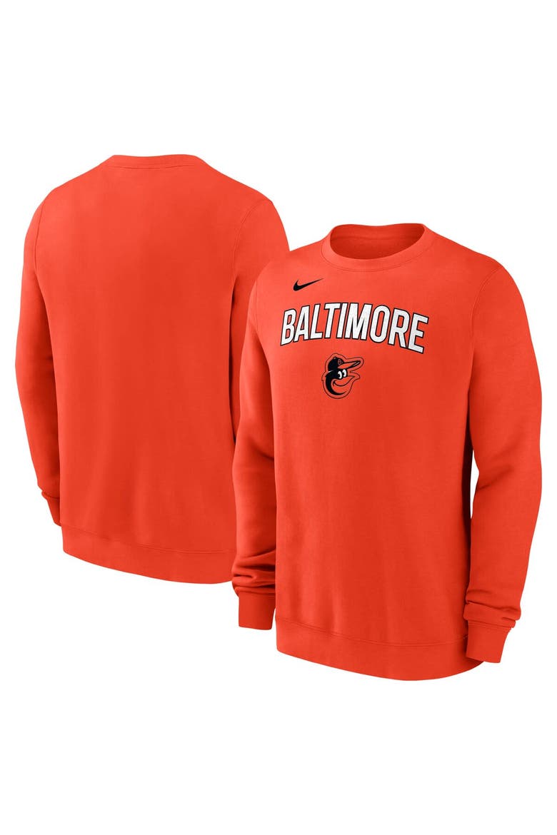 Men's Nike Orange Baltimore Orioles Pullover Sweatshirt, Alternate, color, Orange