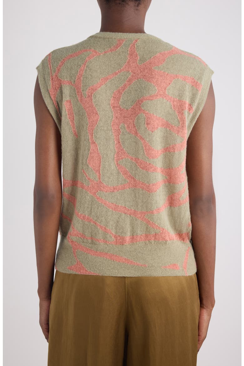 Totok Giant Couture Rose Jacquard Wool & Alpaca Blend Sweater Vest, Alternate, color, OLIVE