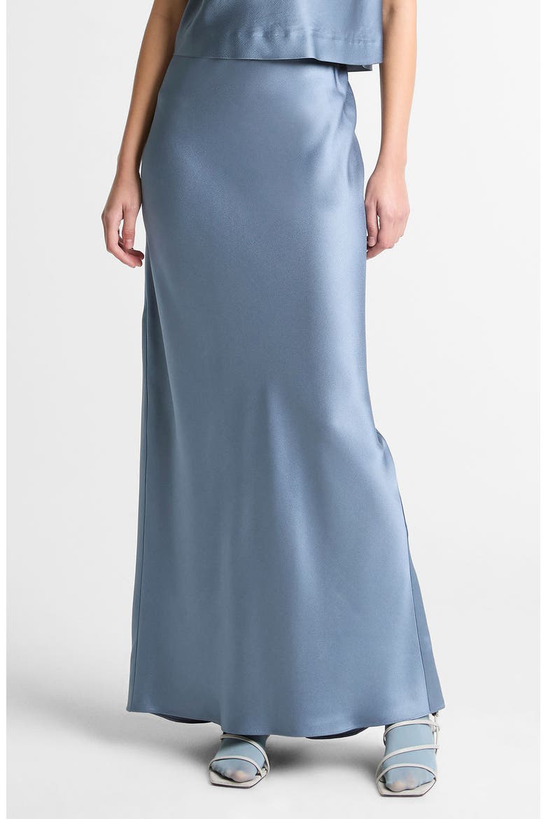 Satin Maxi Skirt, Main, color, AZUL