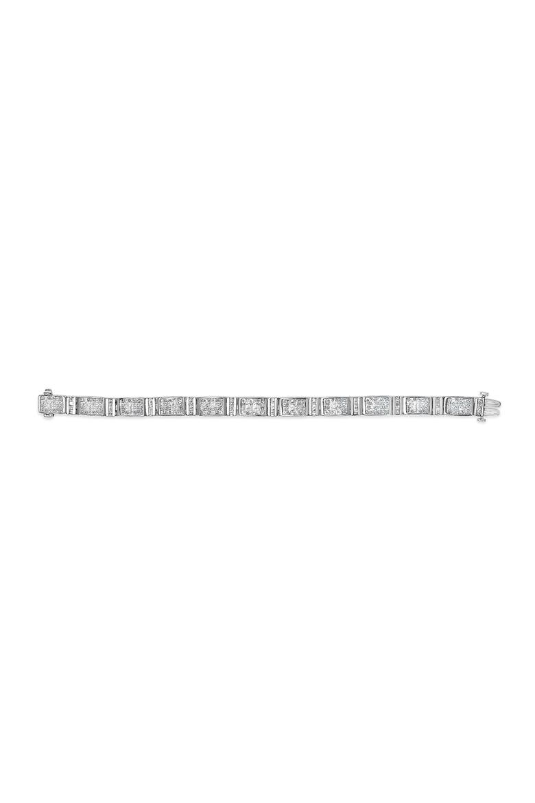 14K White Gold 7.0 Cttw Diamond Rectangular Link Tennis Bracelet, Alternate, color, White