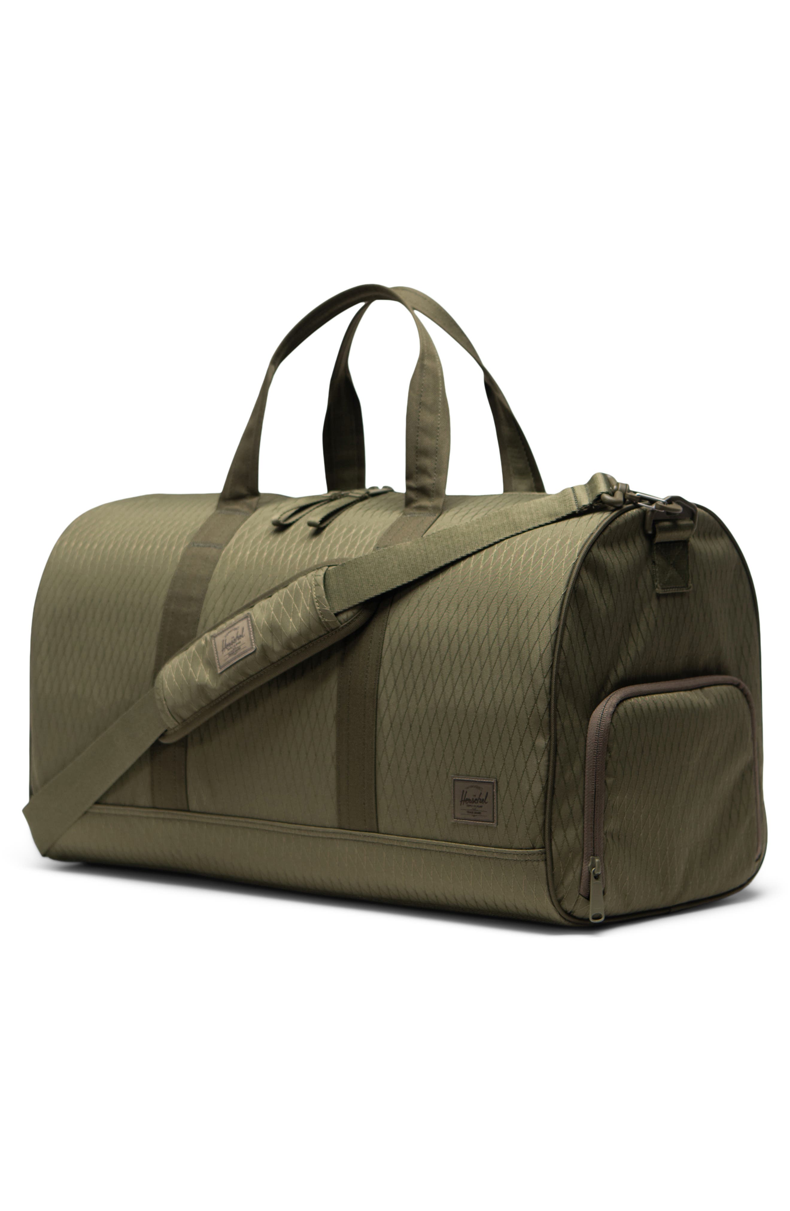 Novel Recycled Nylon Duffle Bag, Alternate, color, IVY GREEN DIAMOND