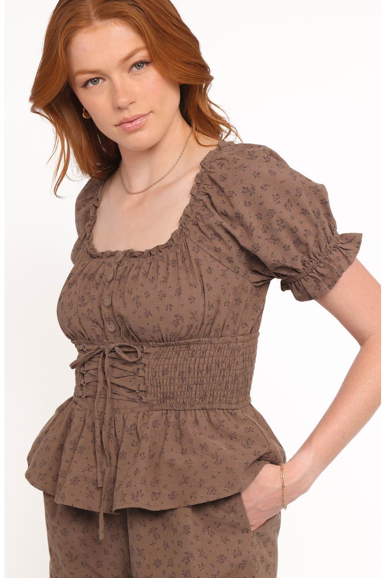 Bridget Floral Cotton Jumpsuit, Alternate, color, TAUPE PURPLE FLORAL