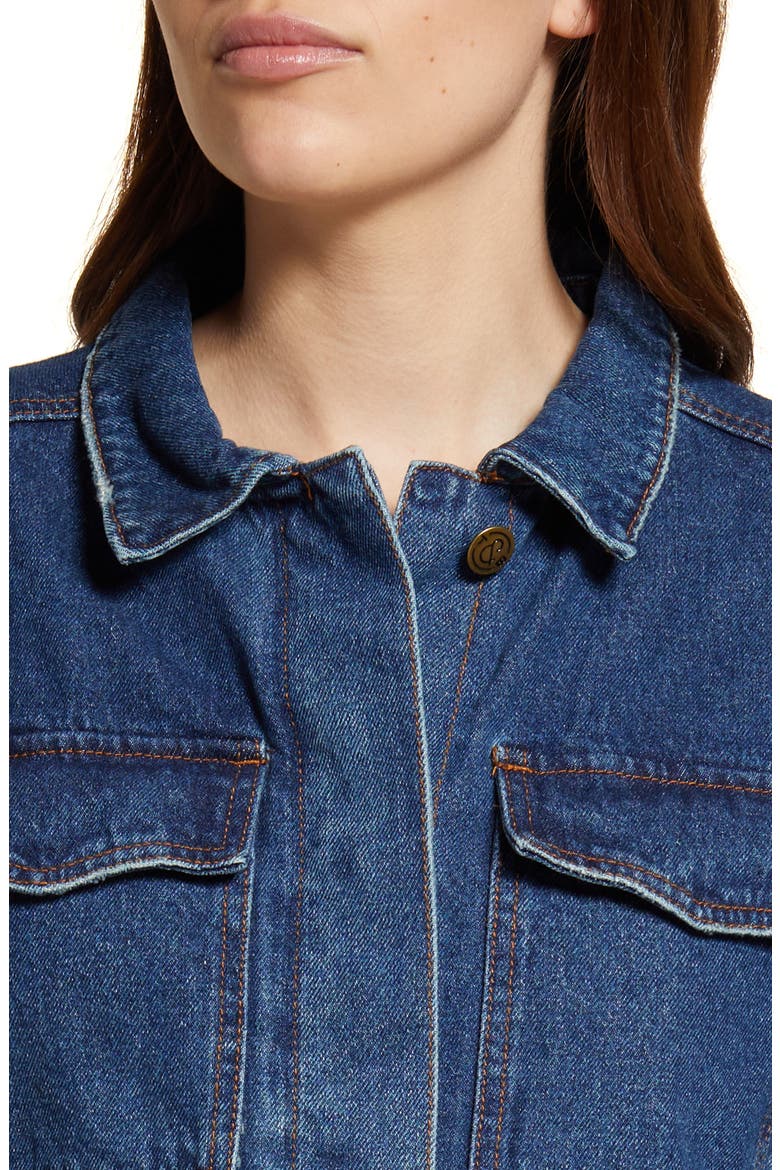 Cotton Denim Barn Jacket, Alternate, color, BLUE VINTAGE DARK