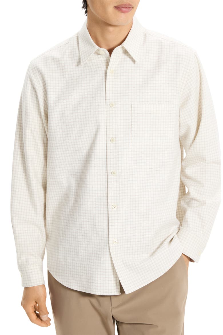 Weekend Woods Check Cotton Button-Up Shirt, Alternate, color, WINTER IVORY MULTI