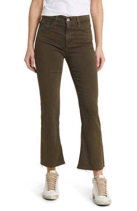 Farrah High Waist Raw Hem Crop Bootcut Jeans