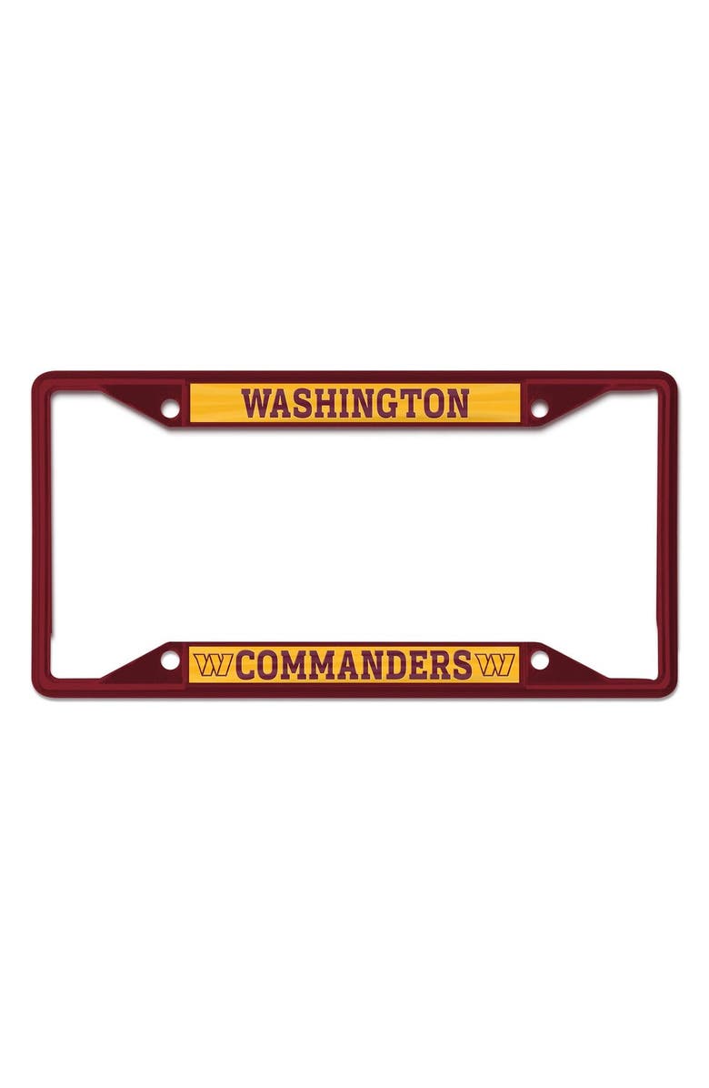 WINCRAFT Washington Commanders Chrome Color License Plate Frame, Main, color,