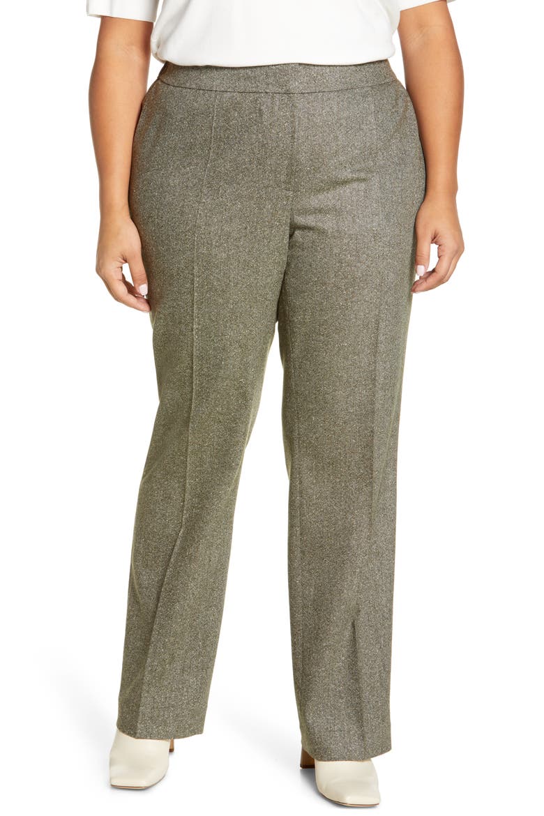 Barrow Wool Blend Donegal Tweed Pants, Main, color, DARK SEAWEED MULTI