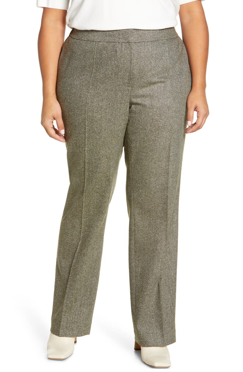 Lafayette 148 New York Barrow Wool Blend Donegal Tweed Pants, Main, color, 