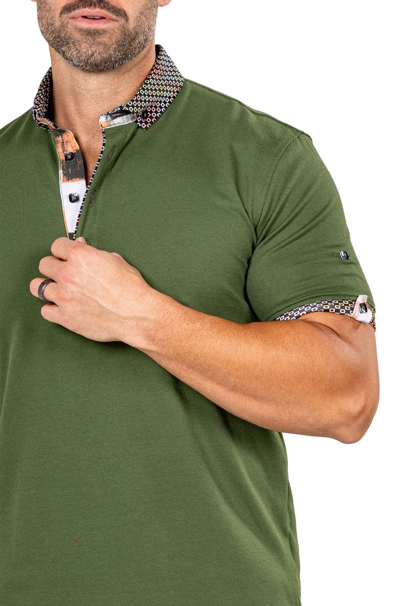 Maceoo Newton Marthyr0033 Green Button-Down Piqué Polo, Alternate, color, Green