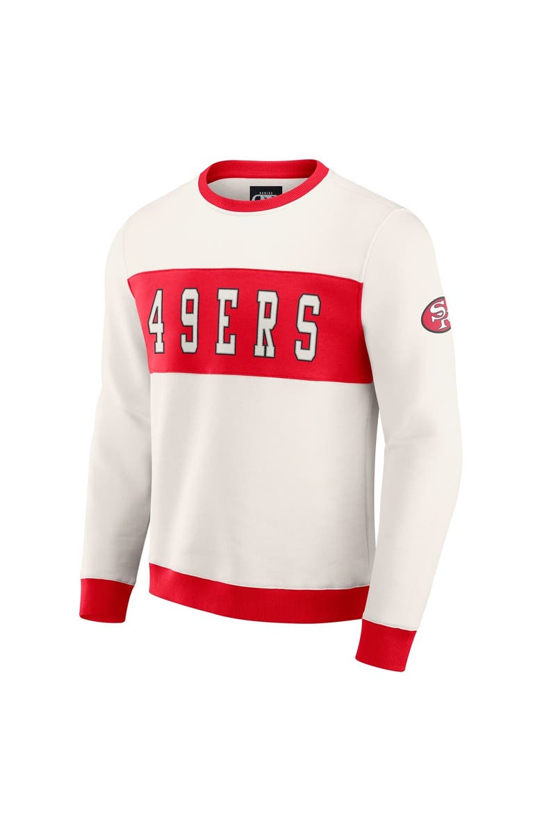 Darius Rucker Collection by Fanatics Men's Darius Rucker Collection by Fanatics  Cream San Francisco 49ers Colorblock Pullover Sweatshirt, Alternate, color, Cream