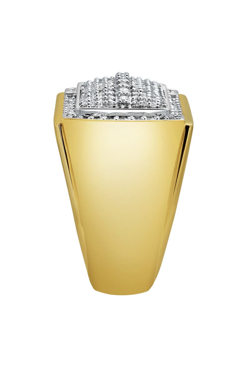 Hip Hop Headlight 14K Yellow Gold Diamond Men Statement Ring - 3.24ct., Alternate, color, 14K Yellow Gold