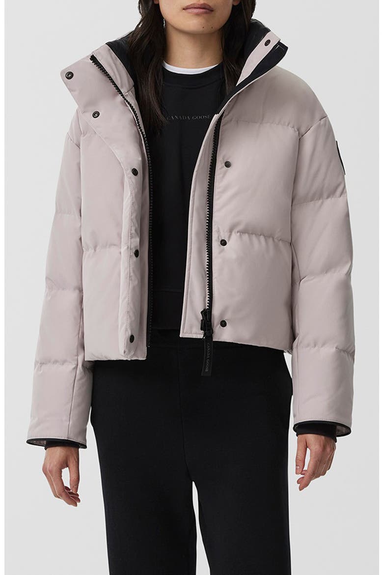 Grandview Black Label Crop 625 Fill Power Down Puffer Jacket, Main, color, LUCENT ROSE