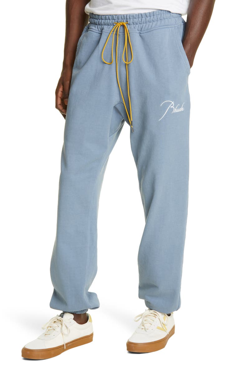 Men's Cotton Sweatpants, Alternate, color, BLUE