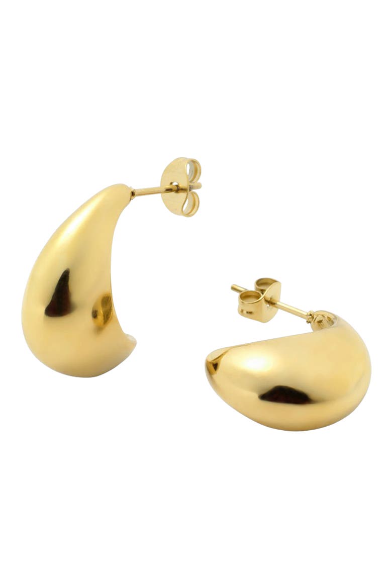 Curved Midi Hoop Earrings, Main, color, GOLD