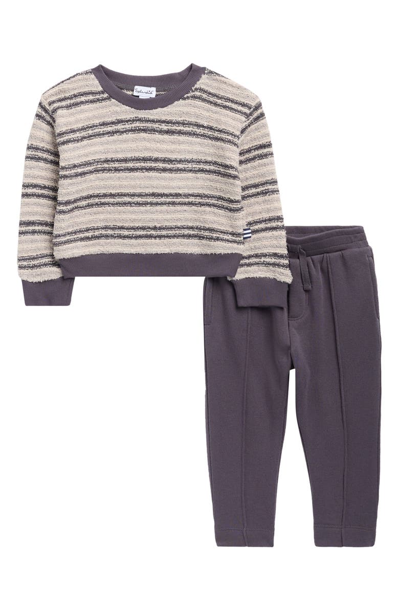 Splendid Loopy Stripe Sweater & Pants Set, Main, color, Grey Marl