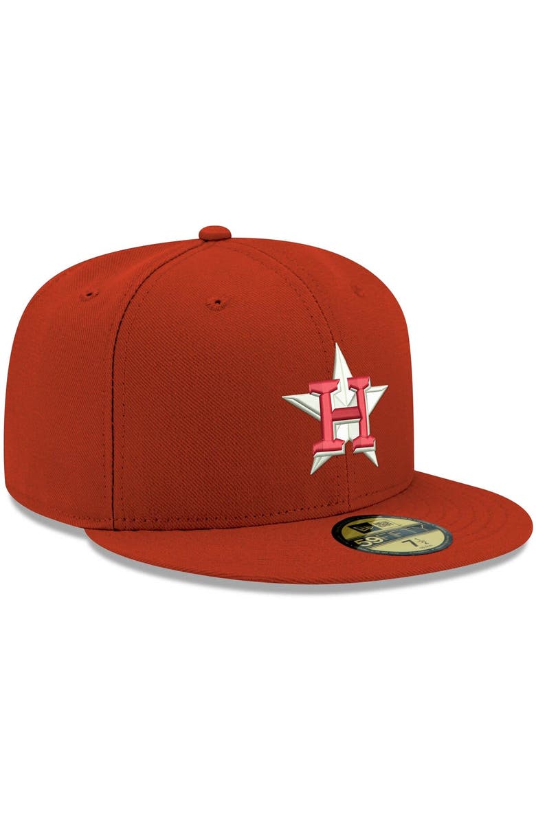 New Era Men's New Era Red Houston Astros White Logo 59FIFTY Fitted Hat, Alternate, color,